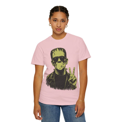 Frankenstein Bubblegum Peace Sign Comfort Colors T-Shirt