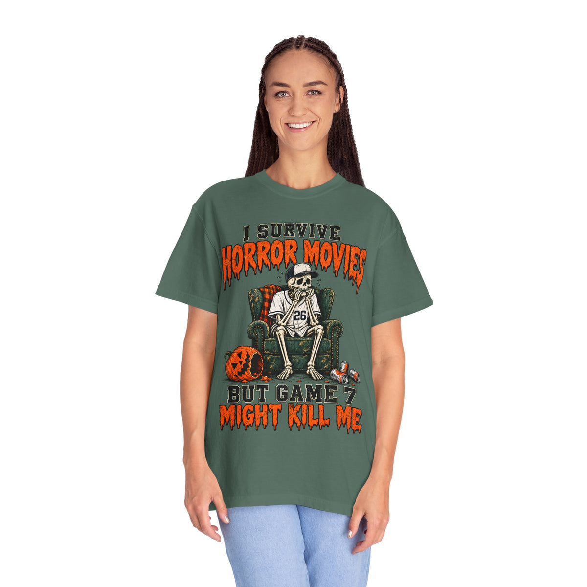 Horror Movies Game 7 Baseball Comfort Colors T-Shirt