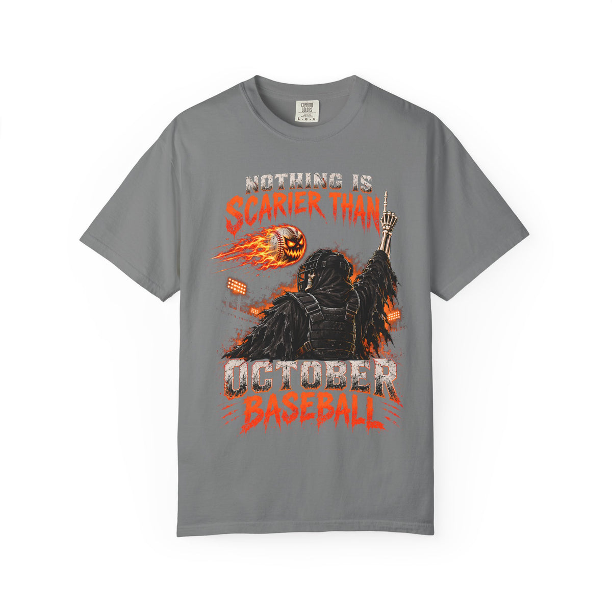 October Baseball Halloween Comfort Colors Graphic T-Shirt