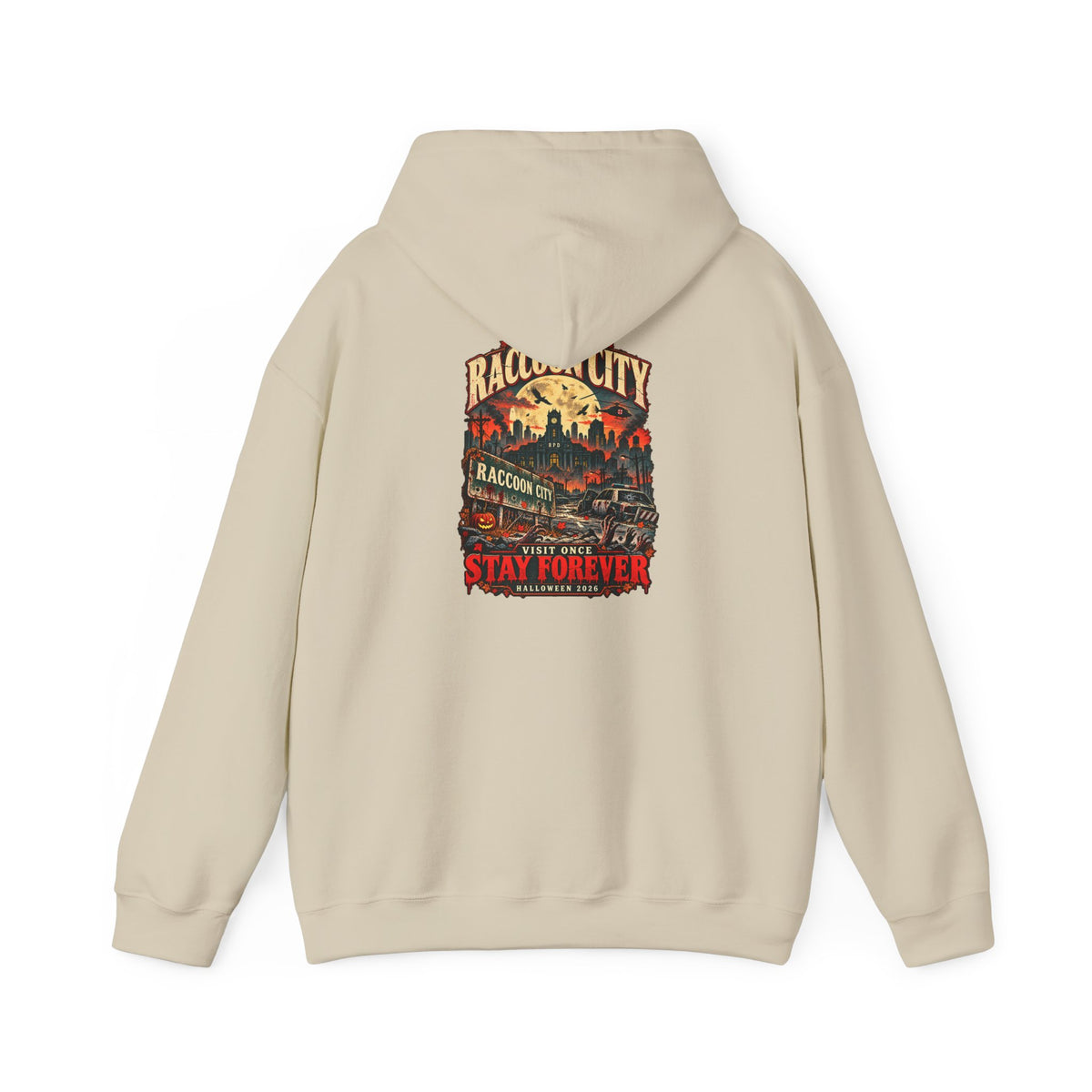Welcome to Raccoon City Halloween 2026 Gildan 18500 Hoodie