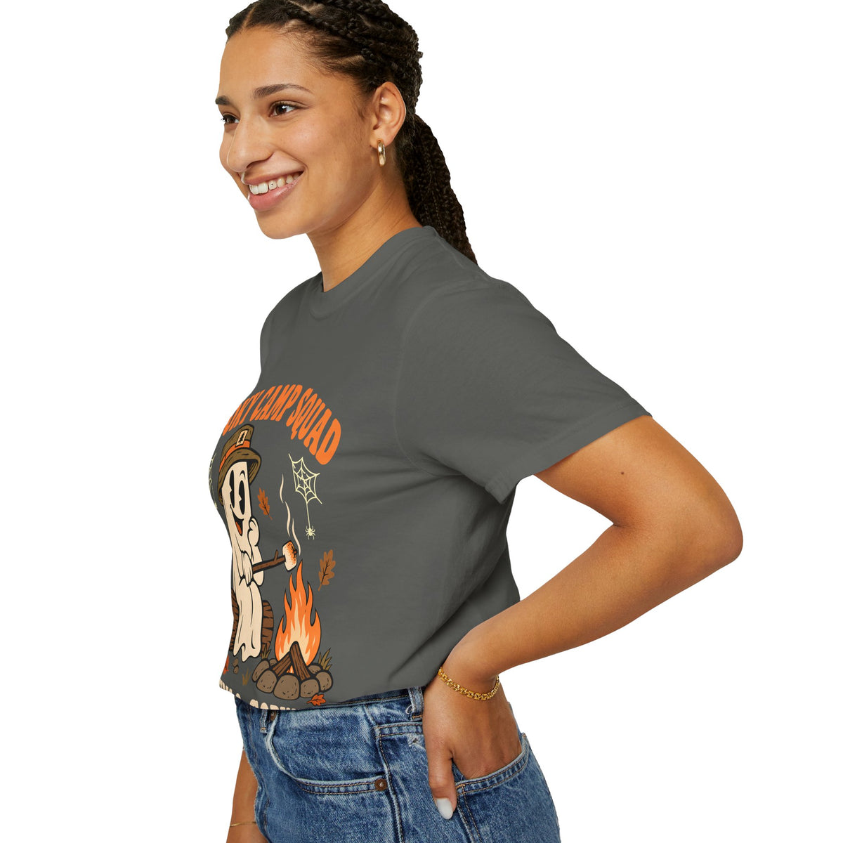 Spooky Camp Squad Campfires & Cobwebs Comfort Colors Tee
