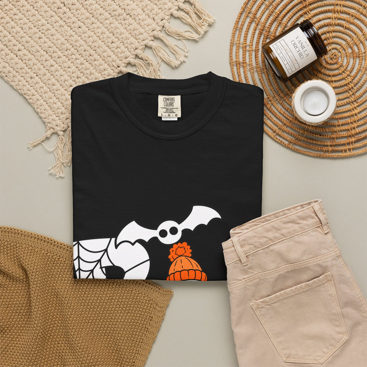 Cute Ghost Pumpkin Cozy Halloween Comfort Colors T-Shirt