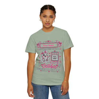 Personalized Spooky Cute Nurse October Birthday Comfort Colors Tee