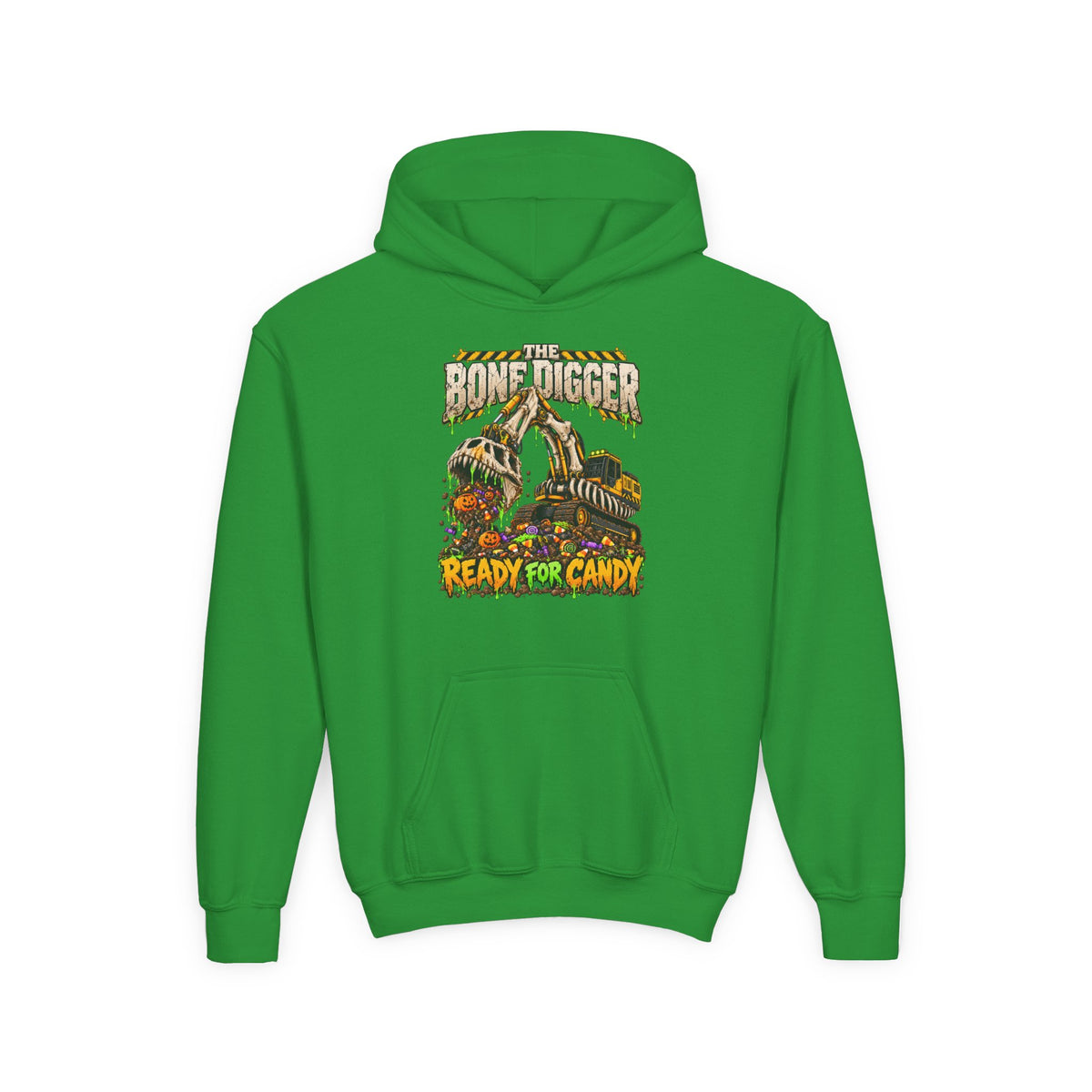 The Bone Digger Ready for Candy Youth Halloween Hoodie