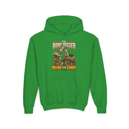 The Bone Digger Ready for Candy Youth Halloween Hoodie