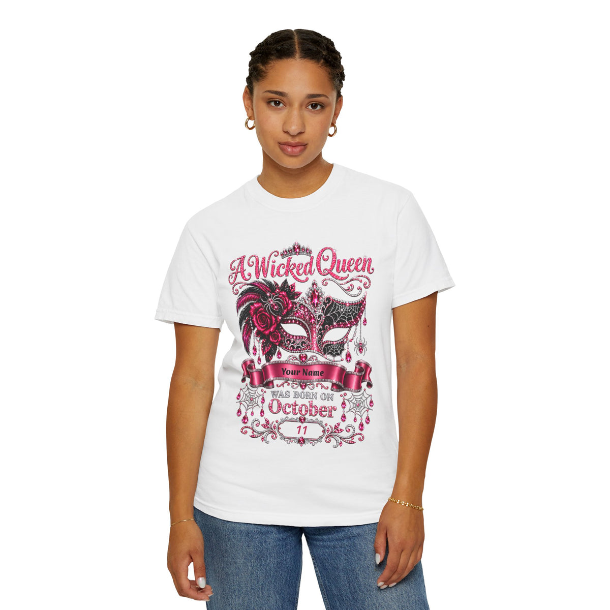 Personalized Wicked Queen October Birthday Comfort Colors Tee