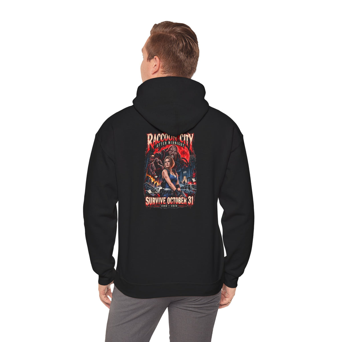 Raccoon City After Midnight Halloween Gildan 18500 Hoodie