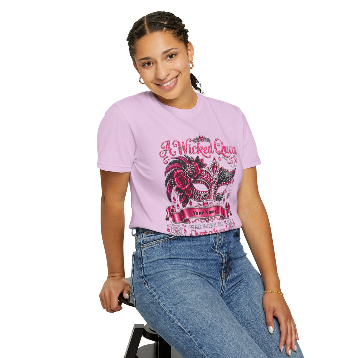 Personalized Wicked Queen October Birthday Comfort Colors Tee