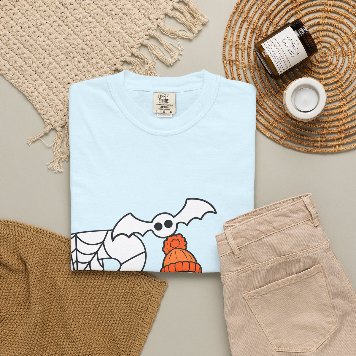 Cute Ghost Pumpkin Cozy Halloween Comfort Colors T-Shirt