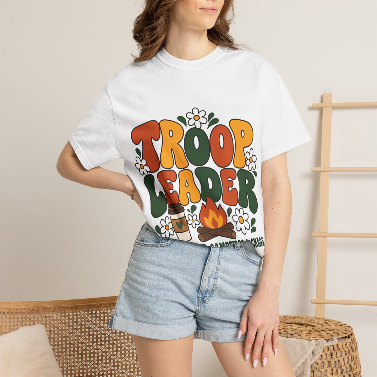 Troop Leader Coffee Campfires Chaos Comfort Colors Tee