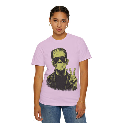 Frankenstein Bubblegum Peace Sign Comfort Colors T-Shirt