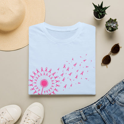Pink Ribbon Dandelion Breast Cancer Awareness Tee