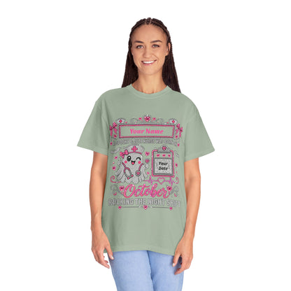 Personalized Spooky Cute Nurse October Birthday Comfort Colors Tee