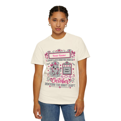 Personalized Spooky Cute Nurse October Birthday Comfort Colors Tee