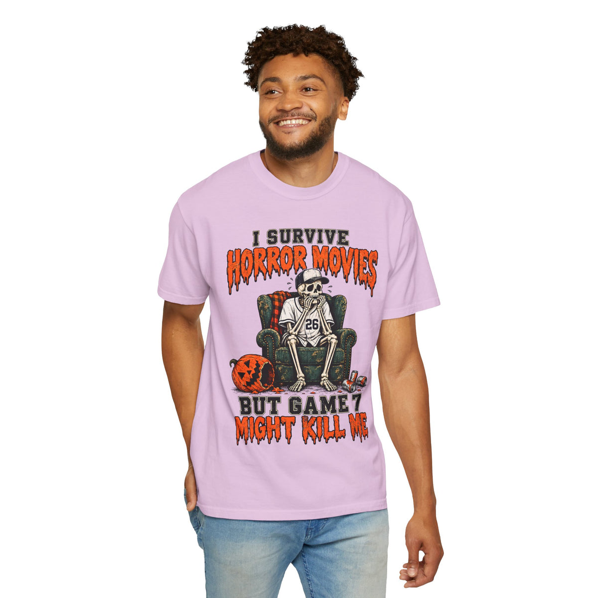 Horror Movies Game 7 Baseball Comfort Colors T-Shirt