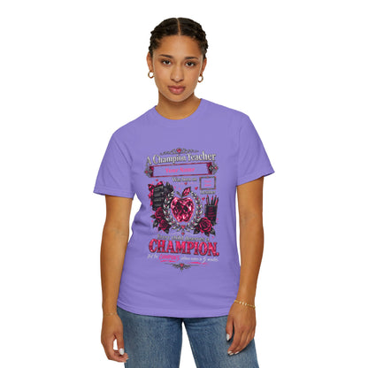 Personalized Champion Teacher October Birthday Comfort Colors Tee