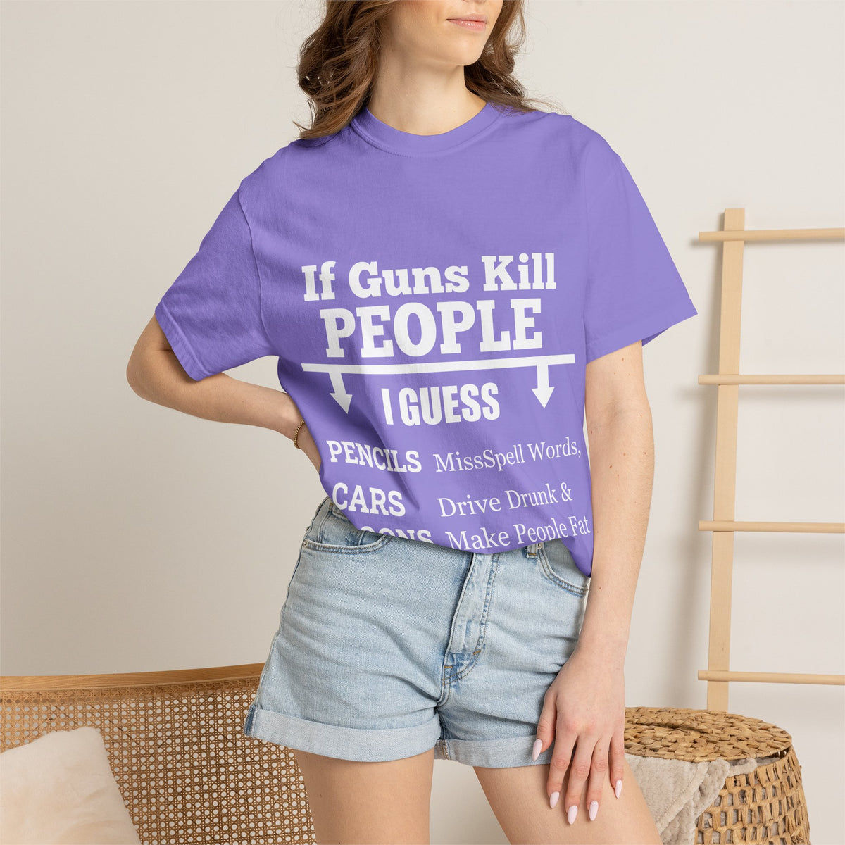 If Guns Kill People Funny Firearm Statement Comfort Colors Tee