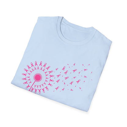 Pink Ribbon Dandelion Breast Cancer Awareness Tee