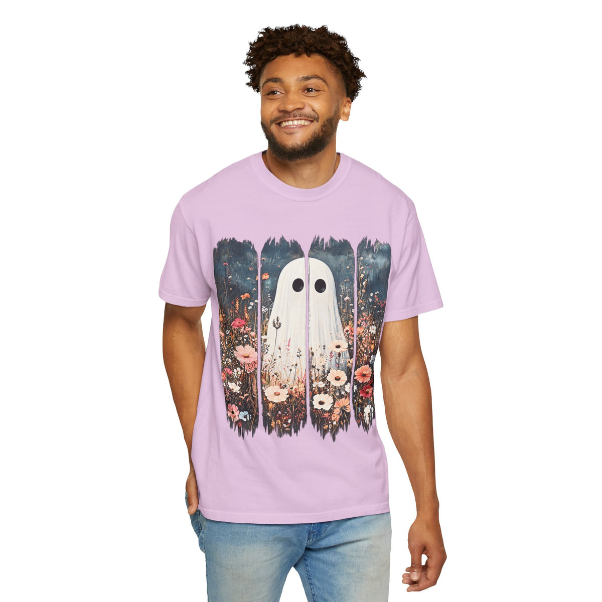 Floral Ghost Wildflower Halloween Comfort Colors T-Shirt