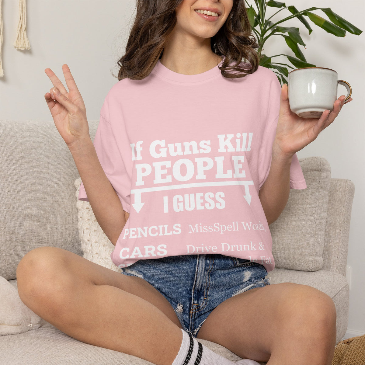 If Guns Kill People Funny Firearm Statement Comfort Colors Tee