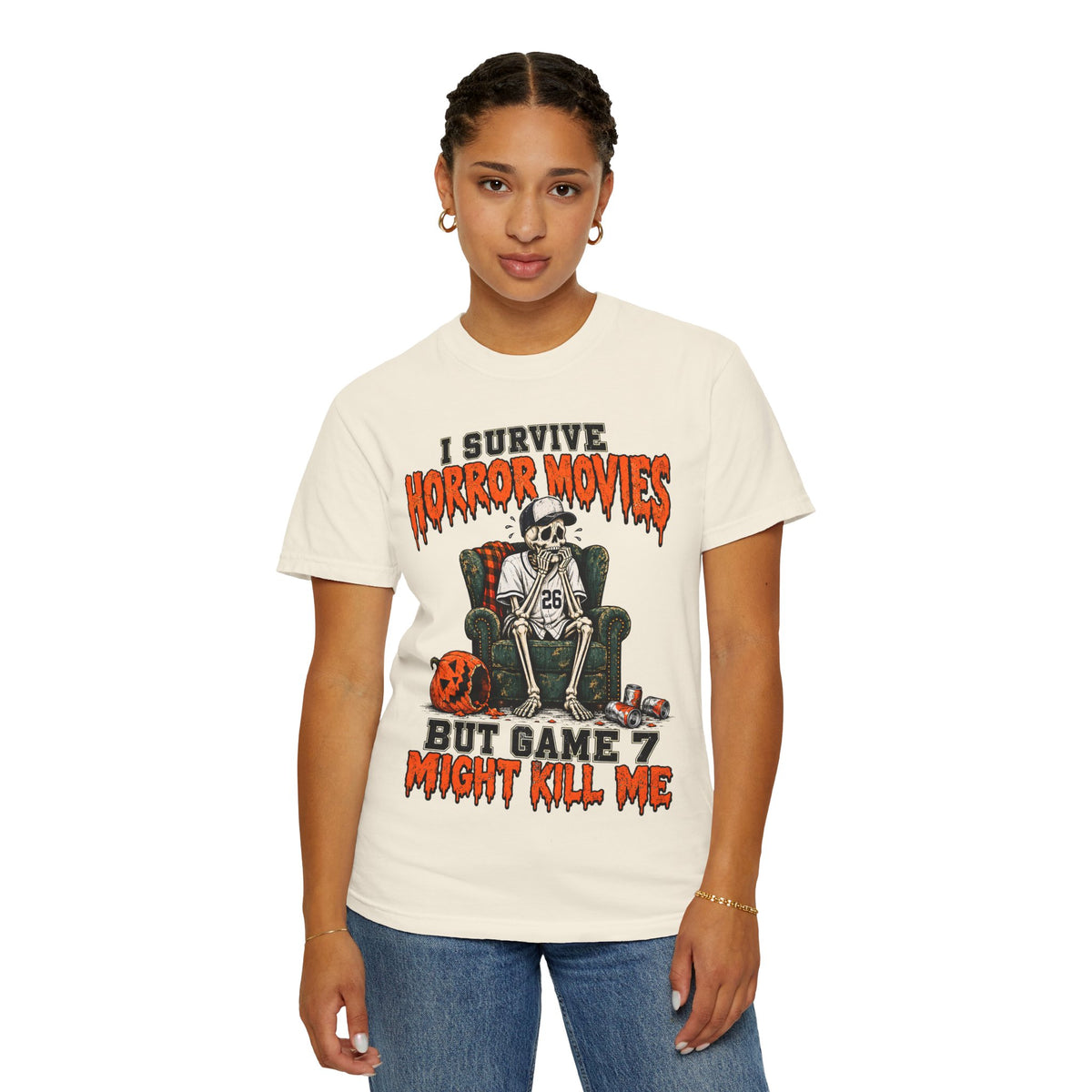 Horror Movies Game 7 Baseball Comfort Colors T-Shirt