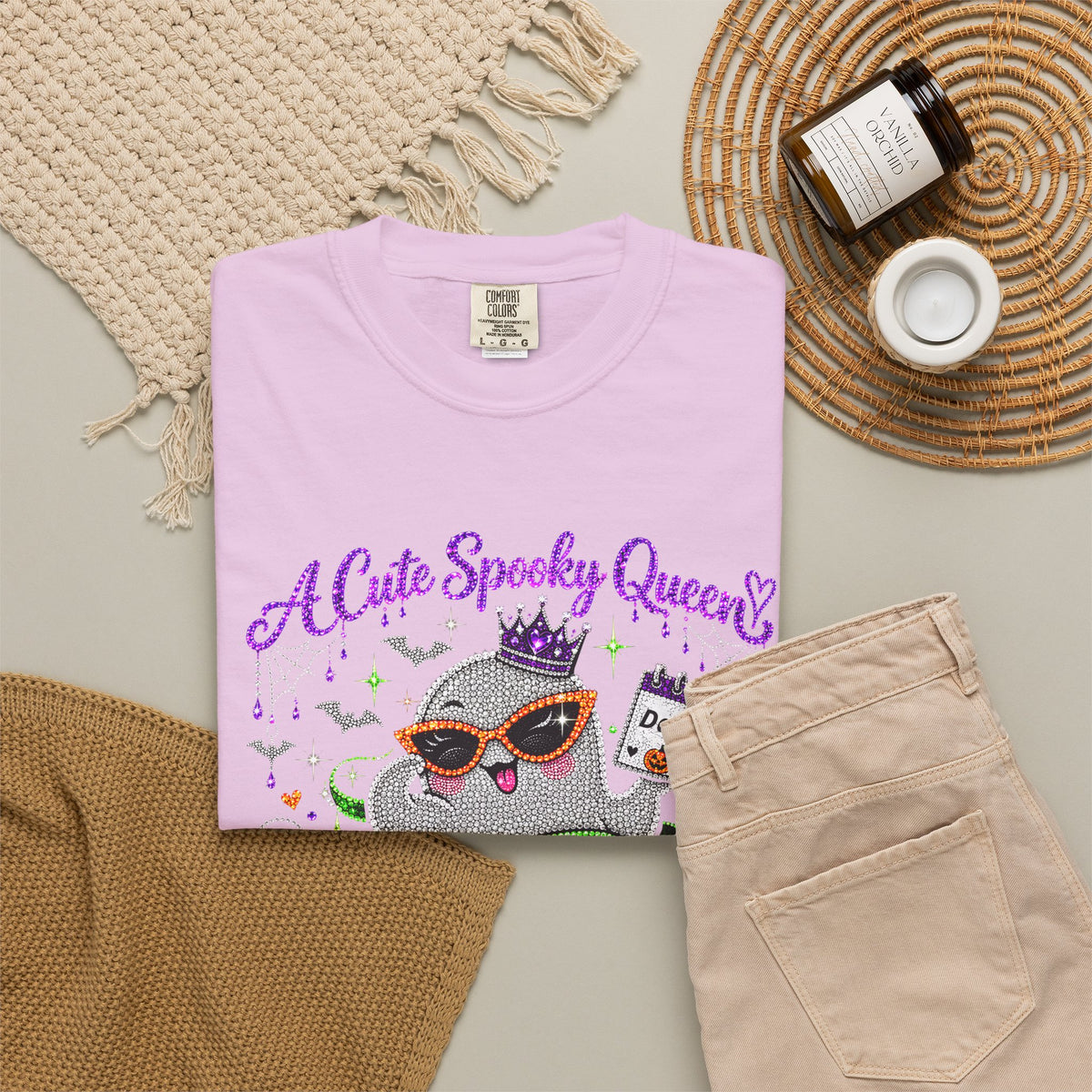 Personalized Spooky Queen October Birthday Comfort Colors Tee
