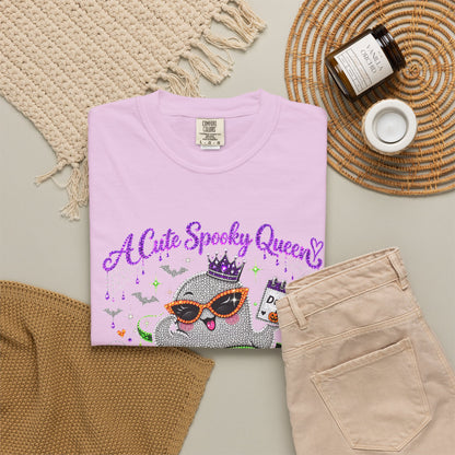 Personalized Spooky Queen October Birthday Comfort Colors Tee