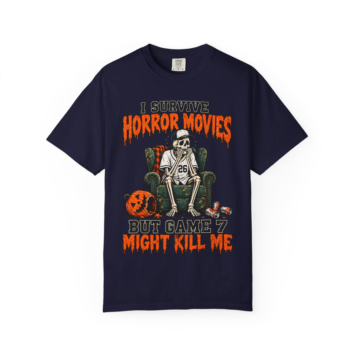 Horror Movies Game 7 Baseball Comfort Colors T-Shirt