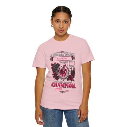 Personalized Champion Teacher October Birthday Comfort Colors Tee