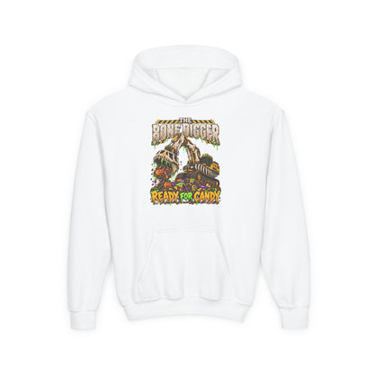 The Bone Digger Ready for Candy Youth Halloween Hoodie