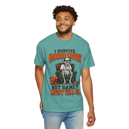 Horror Movies Game 7 Baseball Comfort Colors T-Shirt