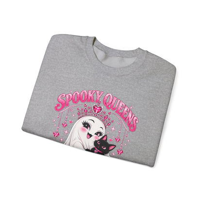 Spooky Queens Are Born in October Gildan 18000 Sweatshirt