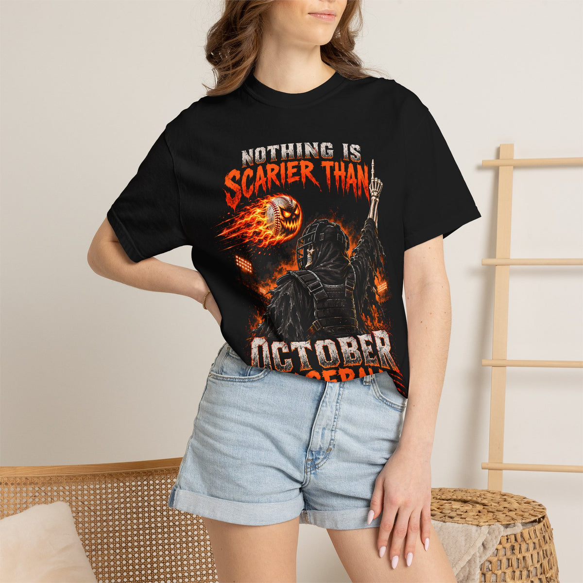 October Baseball Halloween Comfort Colors Graphic T-Shirt