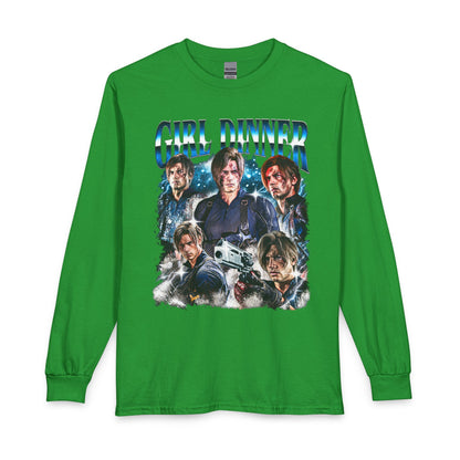 Girl Dinner Survival Horror Gildan Heavy Cotton Long Sleeve Tee
