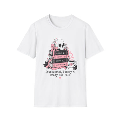 Introverted Spooky & Ready For Fall Shirt – Cozy Book Lover Halloween Tee