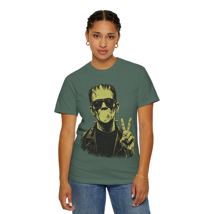 Frankenstein Bubblegum Peace Sign Comfort Colors T-Shirt