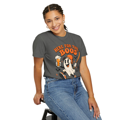 Here for the Boos Baseball Halloween Comfort Colors Tee