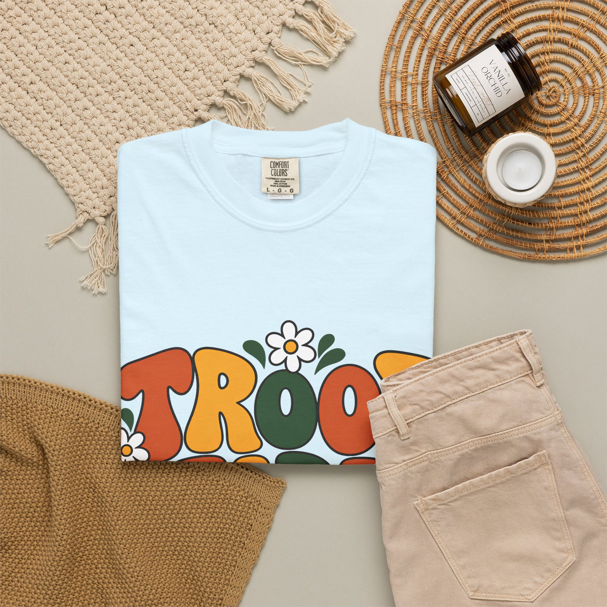 Troop Leader Coffee Campfires Chaos Comfort Colors Tee