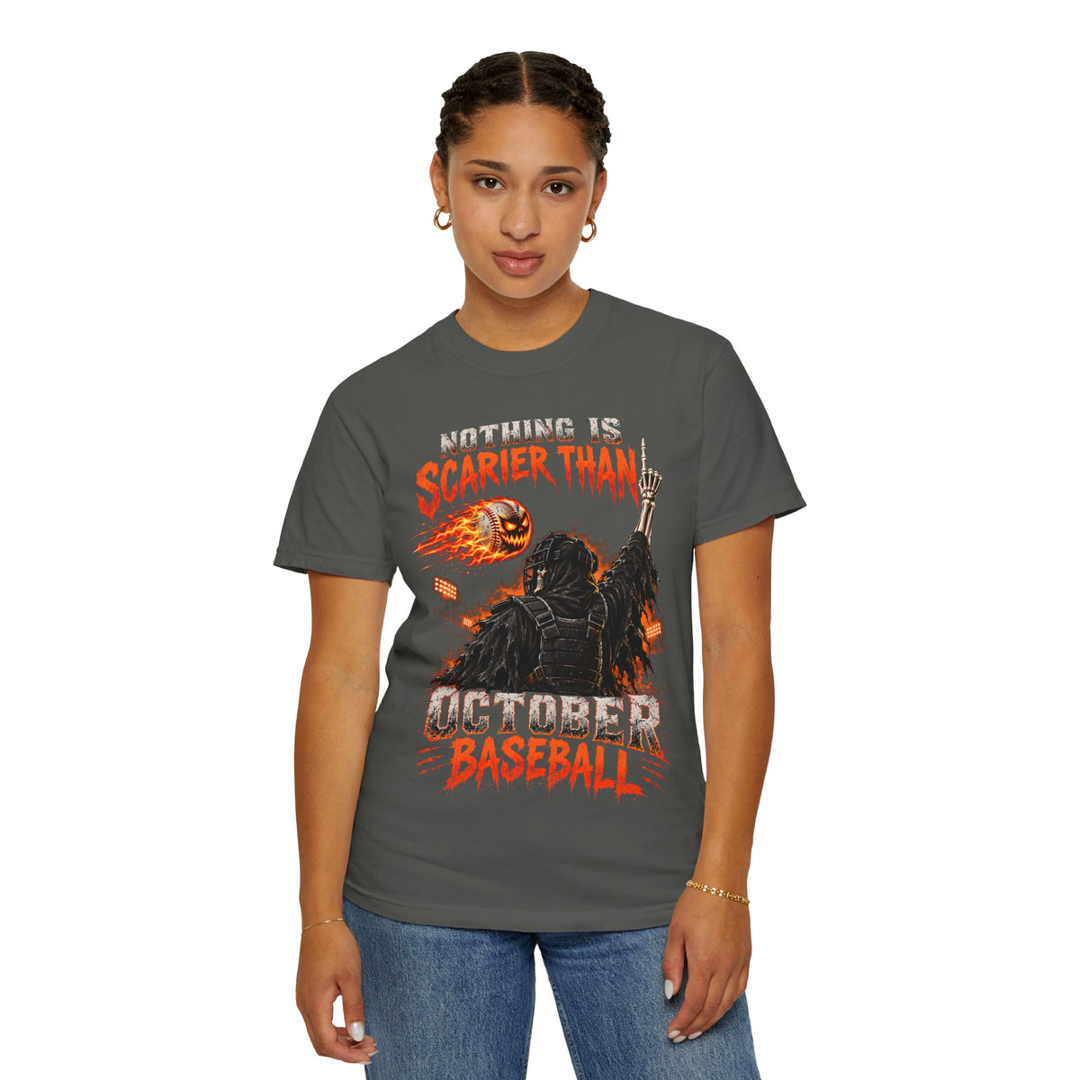 October Baseball Halloween Comfort Colors Graphic T-Shirt