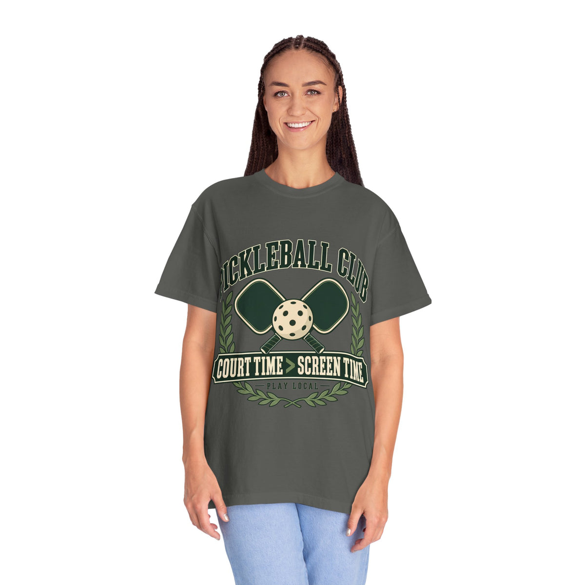 Pickleball Club Court Time Over Screen Time Comfort Colors Tee