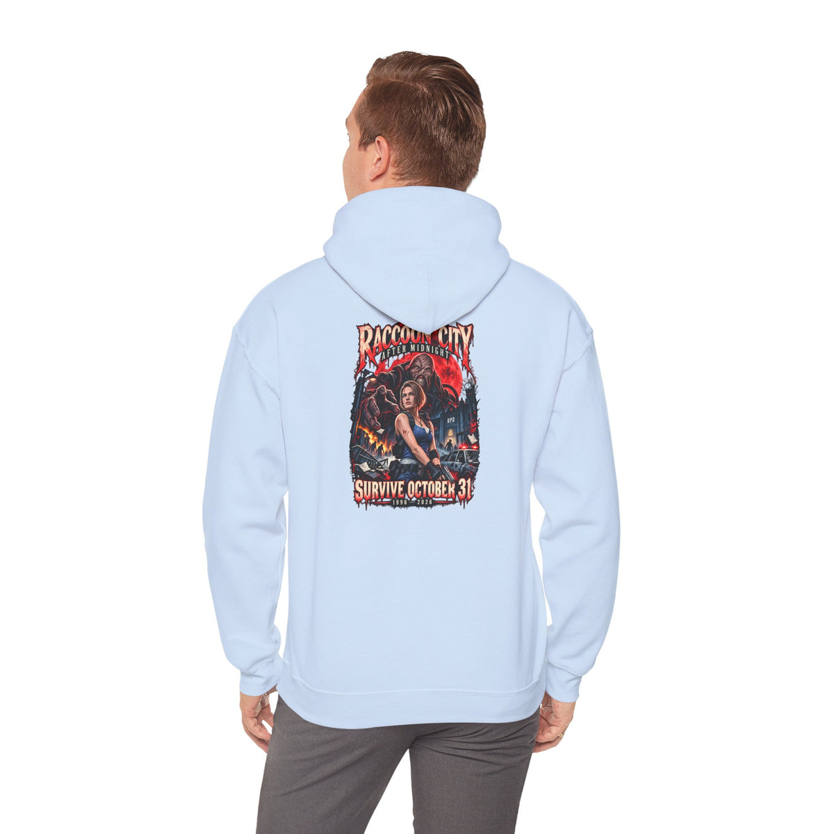 Raccoon City After Midnight Halloween Gildan 18500 Hoodie