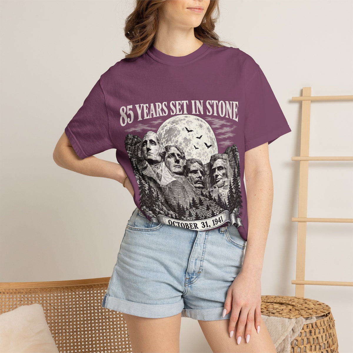 85 Years Set in Stone Mount Rushmore Comfort Colors Tee
