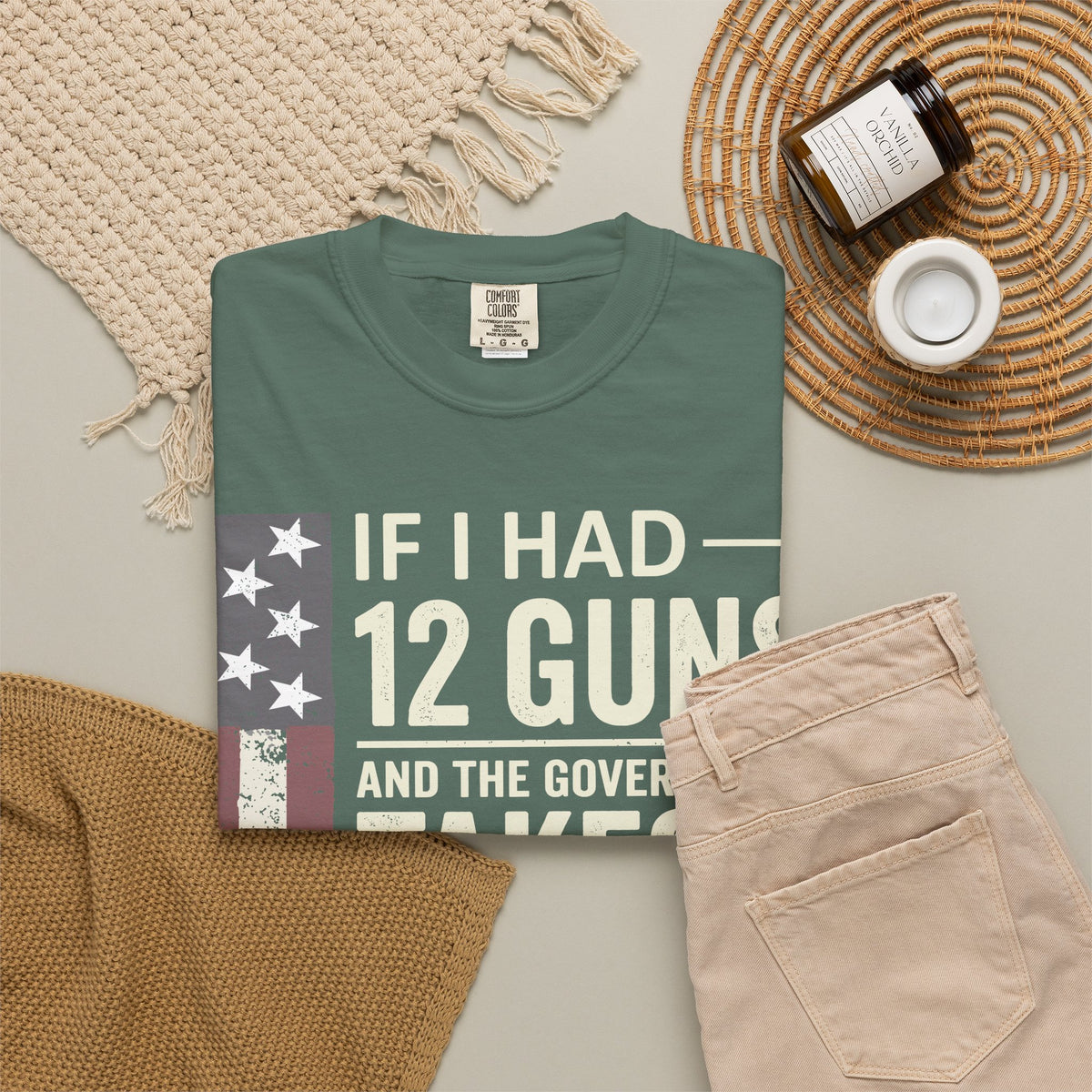 If I Had 12 Guns Funny Gun Math Comfort Colors T-Shirt
