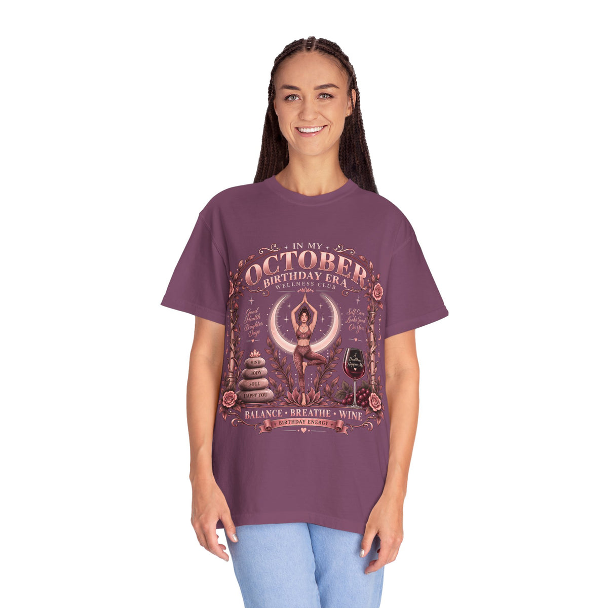 In My October Birthday Era Wellness Club Comfort Colors Tee