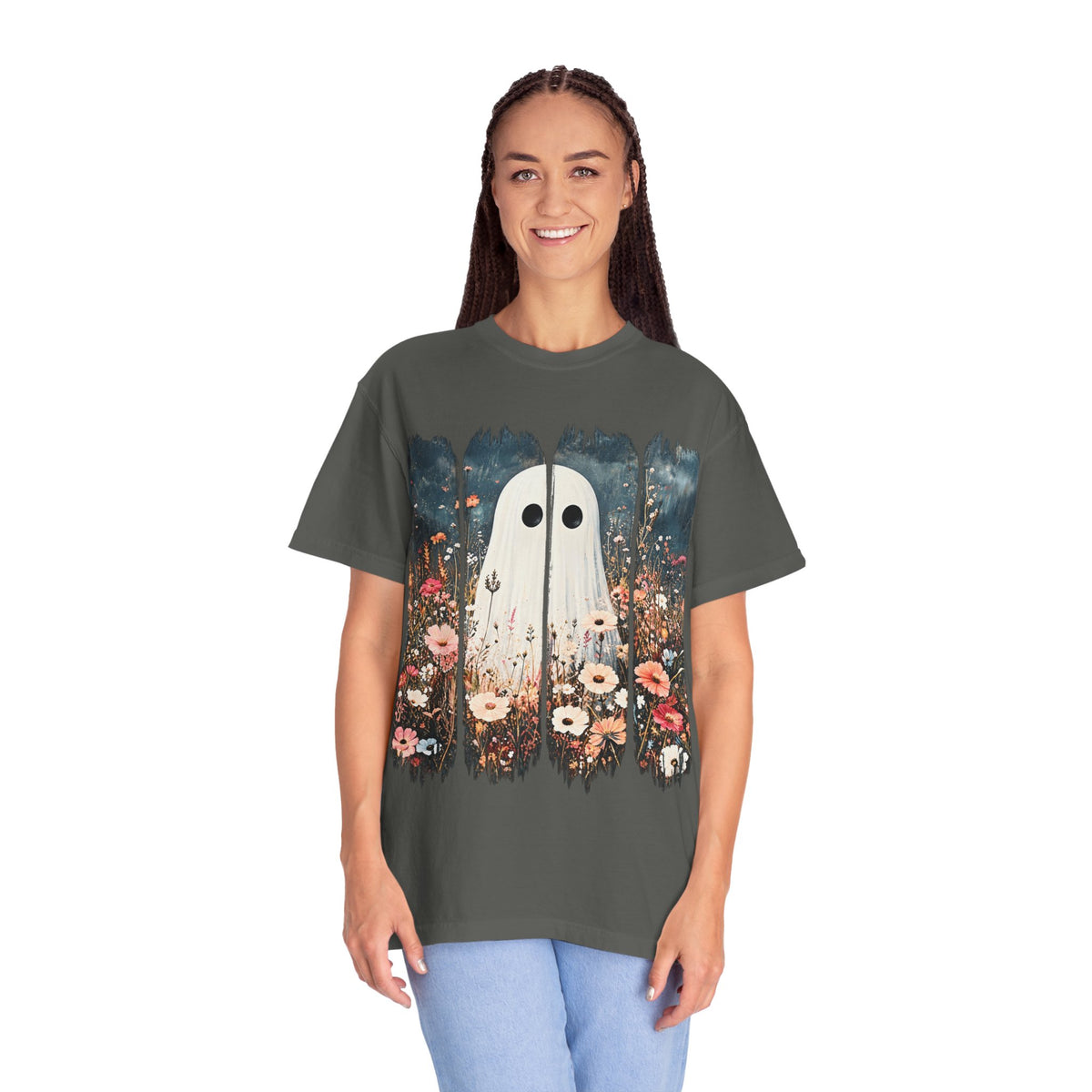 Floral Ghost Wildflower Halloween Comfort Colors T-Shirt