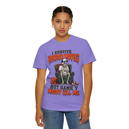Horror Movies Game 7 Baseball Comfort Colors T-Shirt