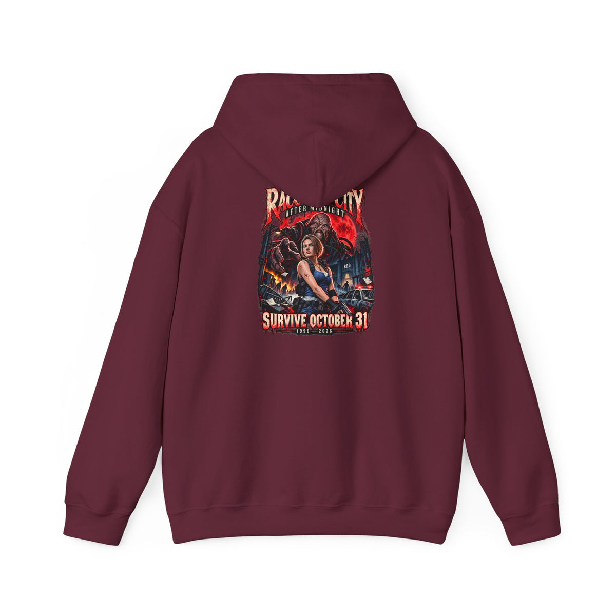 Raccoon City After Midnight Halloween Gildan 18500 Hoodie