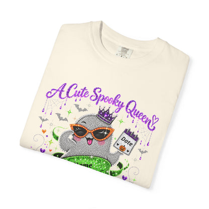 Personalized Spooky Queen October Birthday Comfort Colors Tee