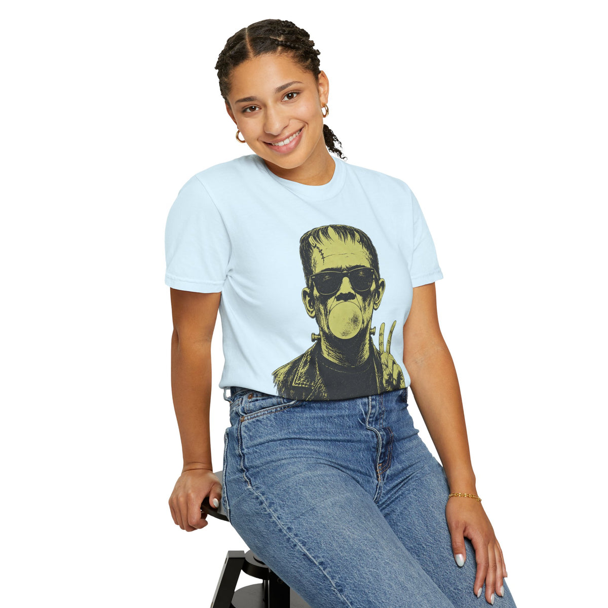 Frankenstein Bubblegum Peace Sign Comfort Colors T-Shirt
