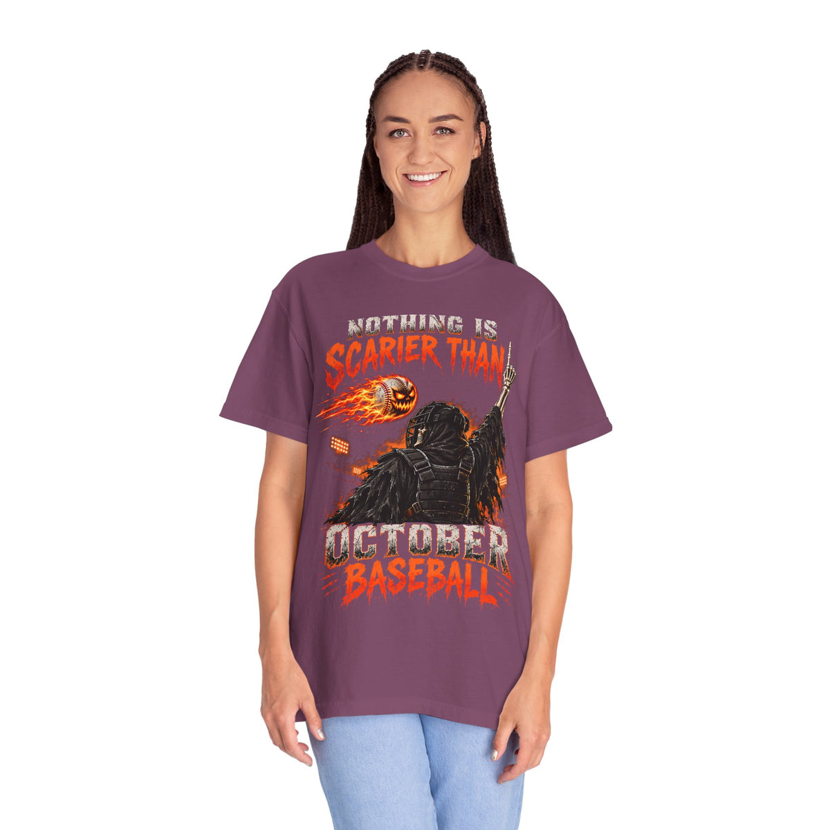 October Baseball Halloween Comfort Colors Graphic T-Shirt